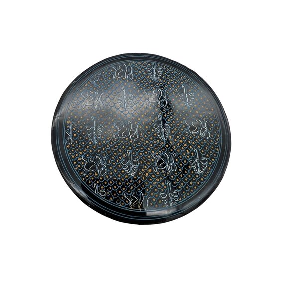 Handcrafted Black Lacquerware Six Drink Coasters & Storage Box Set 4" - Picture 2 of 8